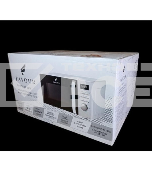 Микроволновая печь FAVOUR FV RTD 700 20W белый, 20 л, 700 Вт, переключатели - кнопки, поворотные переключатели