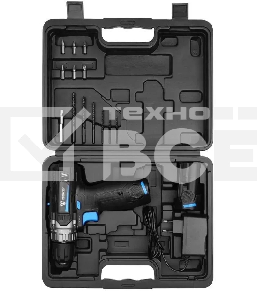 Дрель-шуруповерт Deko DKCD12V PRO Аккумуляторная, Кейс