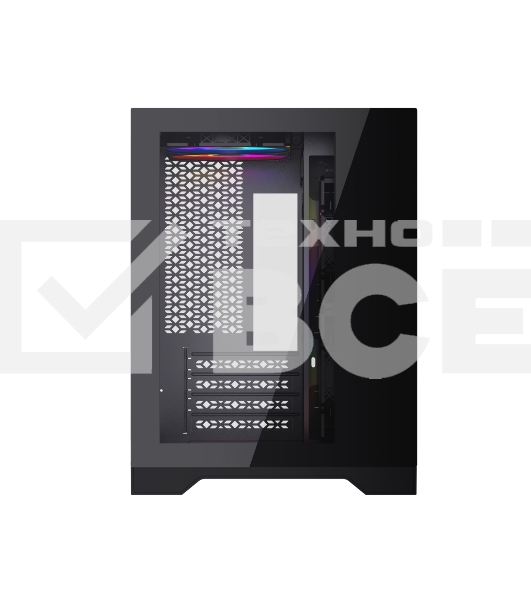 Компьютерный корпус Powercase Vision Micro, Black, Tempered Glass, 4х 120mm 5-color fan, чёрный, mATX  (CVBM-L4)