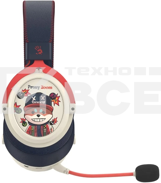 Наушники с микрофоном A4Tech Bloody MR595 Proxy Boom бежевый/черный мониторные BT/Radio оголовье (MR595)
