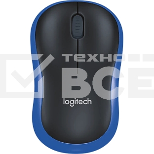 Мышь беспроводная Logitech M186 черный/синий, 1000 dpi, радиоканал, USB, кнопки - 3