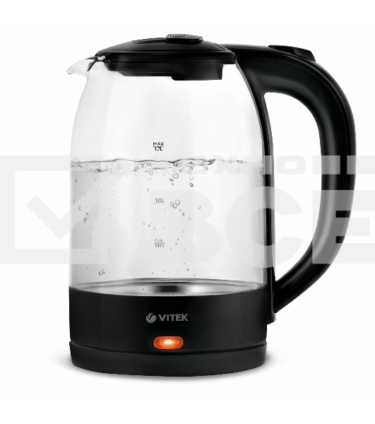 Чайник электрический Vitek VT-7092 1.7л. 2200Вт прозрачный корпус: стекло