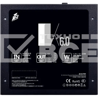 Блок питания 1STPLAYER FK PS-600FK, 600Вт, 120мм, черный