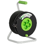 Удлинитель силовой ЭРА GREEN LINE KAT-3x1.5-20m Greenline на катушке пластик 4 розетки с заземлением 20м ПВС 3x1.5мм2, фото 1