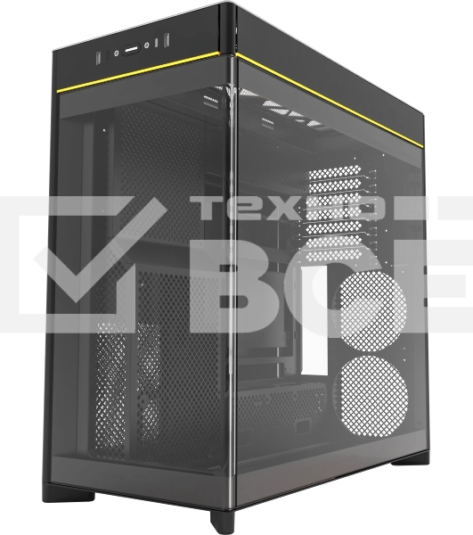 Компьютерный корпус Montech HS02 черный без БП ATX 4x140мм 2xUSB 3.0 1xUSB3.1 audio bott PSU