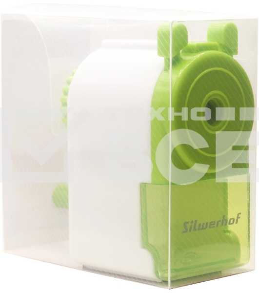 Точилка для карандашей механическая Silwerhof Color, 1 отверстие, зеленый