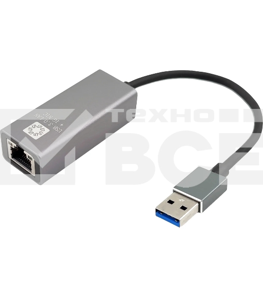 Кабель-адаптер 5bites UA3-45-13BK USB3.0, RJ45 1G, AL, серый