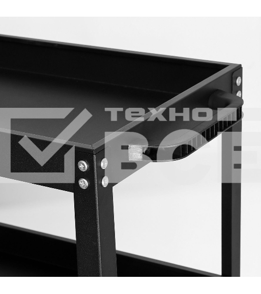 Тележка инструментальная трехсекционная на колесах Deli DL433023 700x350x760мм, до 210кг, толщина полки 0,7мм, толщина стойки 1,2мм