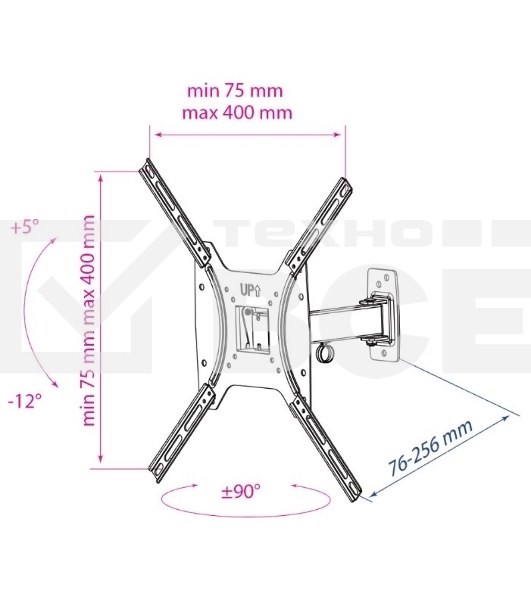 Кронштейн Kromax OPTIMA-403 черный, 15