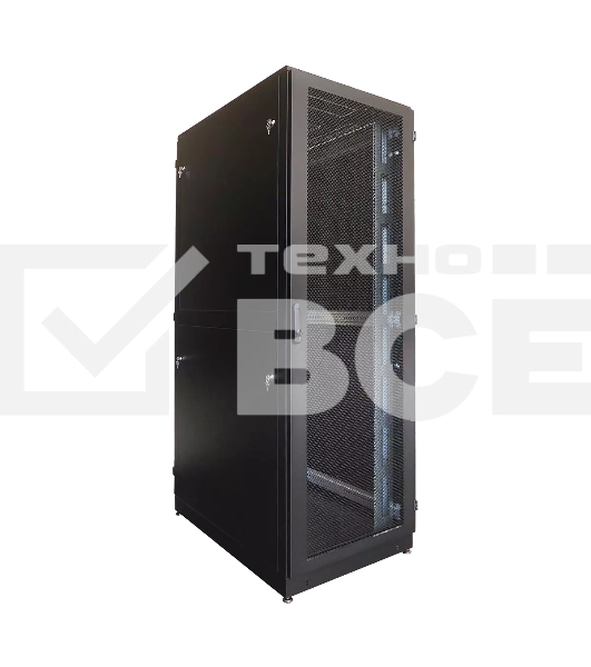 Шкаф серверный напольный 42U (800  1200) двойные перфорированные двери 2 шт., цвет черный