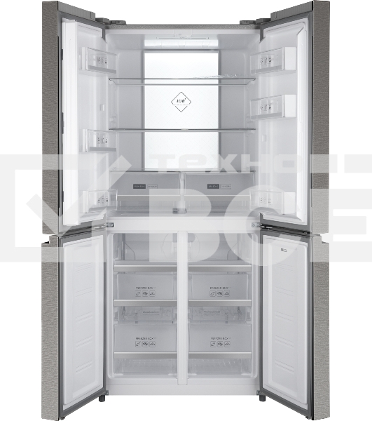 Холодильник Weissgauff WCD 450 INVERTER белый трехкамерный side-by-side 286/141л морозилка снизу Full No Frost