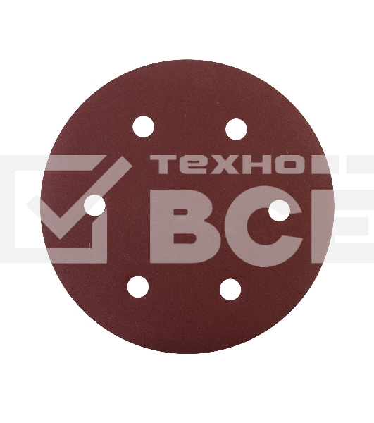 Круг шлифовальный PATRIOT на липучке, 225мм, 6 отверстий, Р320, 10 шт