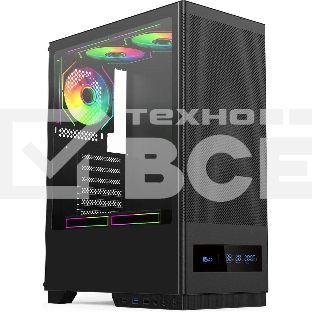 Компьютерный корпус ACD Citadel 108DB ATX, Type-C + 2 X USB ports + HD audio combo, Mesh, TG, черный