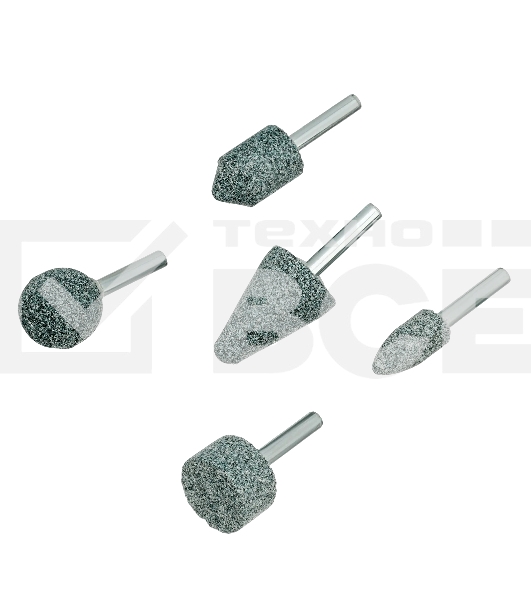 Набор шарошек Denzel абразивных для дрели (ПШМ), 63С, 5 шт.