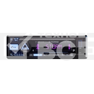 Автомагнитола AURA STORM-525BT, 1 DIN, Bluetooth, USB Type-A, AUX, пульт ДУ