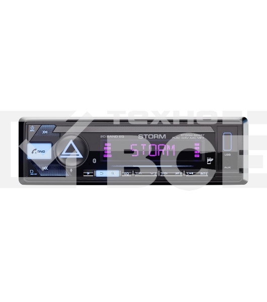 Автомагнитола AURA STORM-525BT, 1 DIN, Bluetooth, USB Type-A, AUX, пульт ДУ
