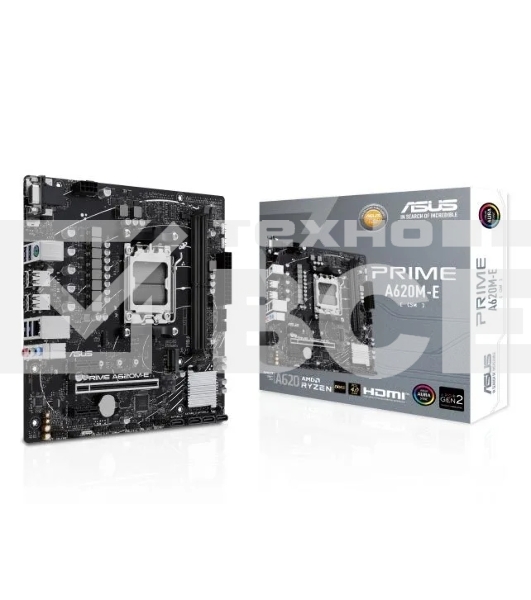 Материнская плата ASUS PRIME A620M-E-CSM, AM5, AMD A620, 2xDDR5, 4xSATA, 1xM.2, 1xPCI-E 4.0 x16, 1xPCI-E x1, 1xDisplayPort, 1xHDMI, 1xVGA, 1x 1Gb LAN, 4xUSB-A 3.2 Gen 1, 4xUSB-A 2.0, 3x3.5 мм, 7.1, Micro-ATX