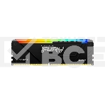 Оперативная память Kingston Fury Beast, DDR4, 8GB (1x8GB), 3600MHz, CL17, с радиатором, RGB, черный, фото 1