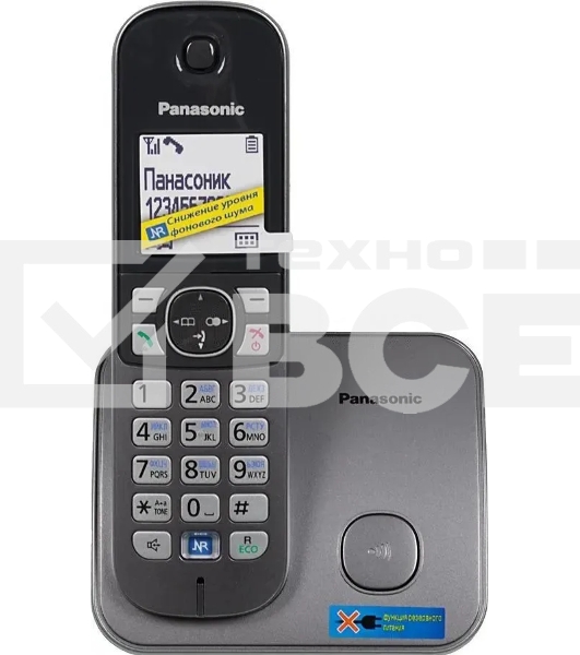 Телефон беспроводной (DECT) Panasonic KX-TG6811RUM (серебристый) {Беспроводной DECT,40 мелодий,телефонный справочник 120 зап.}