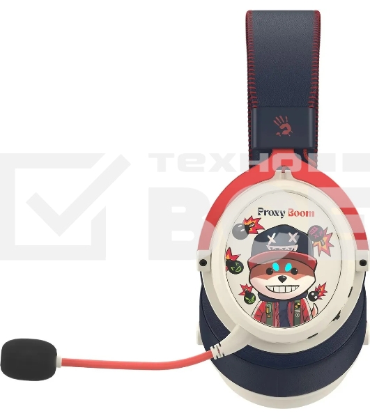 Наушники с микрофоном A4Tech Bloody MR595 Proxy Boom бежевый/черный мониторные BT/Radio оголовье (MR595)