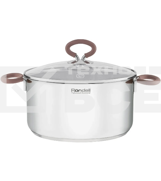 Кастрюля Rondell Etery RDS-1600 5.1л. d=24см (с крышкой) стальной