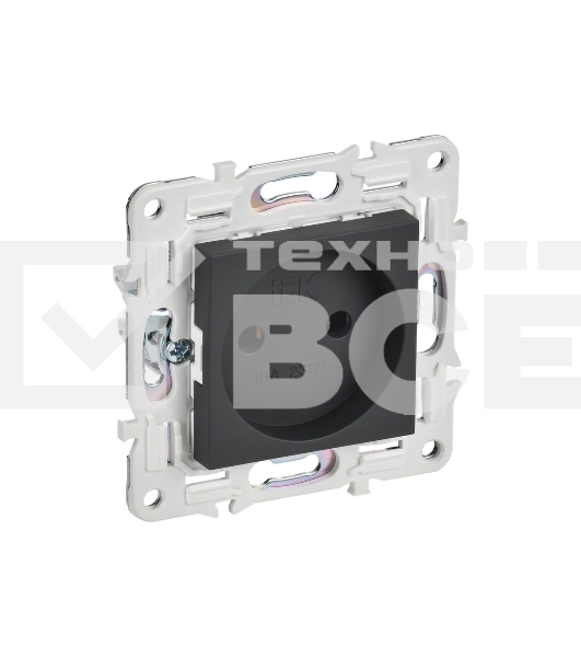 Розетка IEK SKANDY SK-R02G 10А графит без заземл. без защ. шторок SK-R10-10-K53