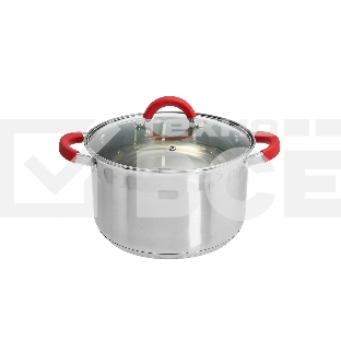 Кастрюля WEBBER BE-344/2 6,6 л, из нержавеющей стали со стеклянной крышкой