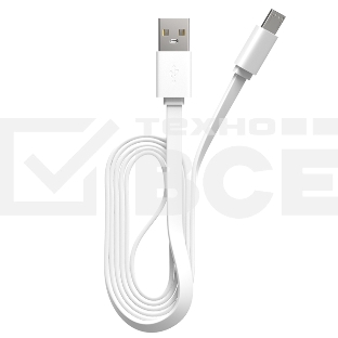 Кабель Maxvi MC-01F white USB-A - microUSB, 2A Плоский кабель, ток макс. нагрузки 2А, макс. напряжение 5V; стандарт USB 2.0; длина 1м, материал PVC, белый