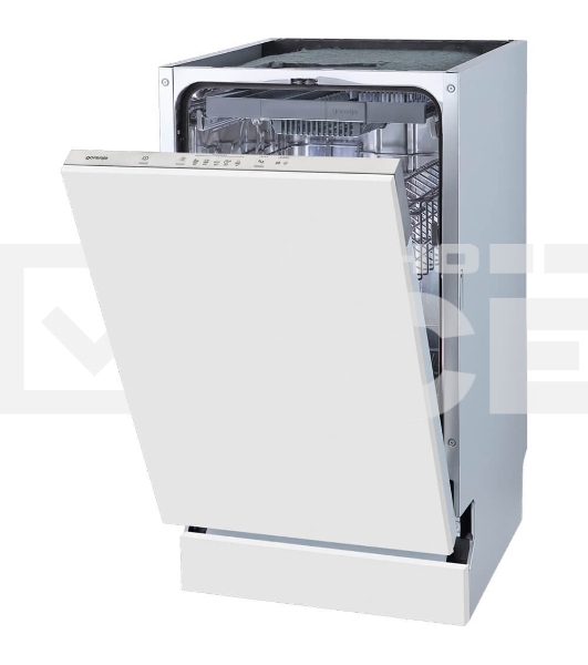 Посудомоечная машина встраиваемая Gorenje GV520D17S, загрузка 10 комплектов, стандартный мотор, регулировка верхней корзины по высоте, 3 корзины, кнопочное управление, звуковой сигнал завершения цикла, автооткрывание дверцы, половинная загрузка, полный AquaStop, энергоэффективность А+++, уровень шума 47 дБ, белый