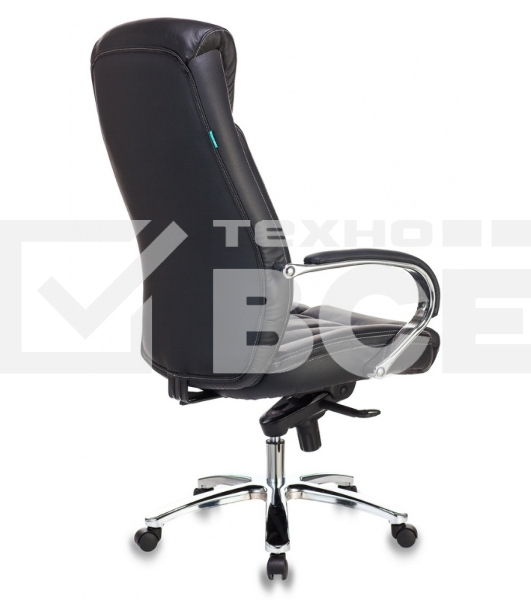 Кресло руководителя Бюрократ T-9922SL/BLACK черный, кожа, крестовина хром