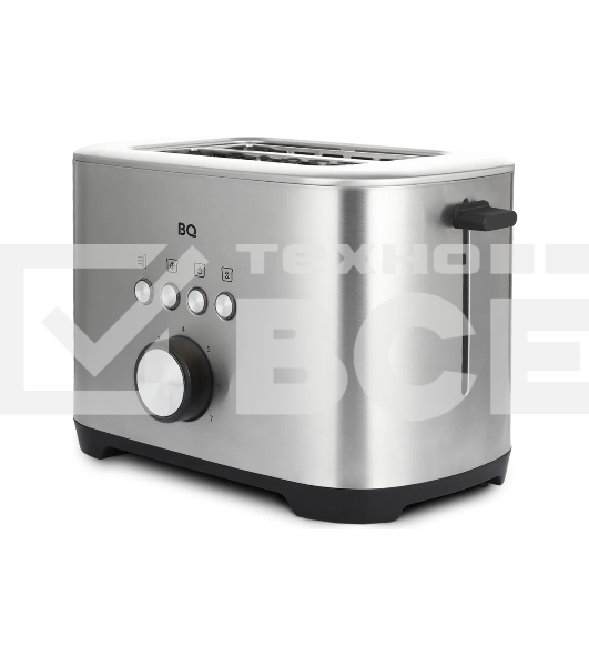 Тостер BQ T1010 Steel-Black, Мощность 800 Вт, 7 степеней поджаривания