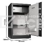 Сейф Deli ET597 800x480x420 мм, электронный/ключевой/биометрический, чёрный, фото7