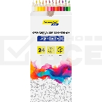 Карандаши цветные Silwerhof Color, двухцветные, 2.8мм, круглый профиль, дерево, ассорти, 24 цвета, коробка с европодвесом (12шт), фото3