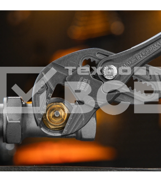 Клещи переставные Denzel кнопочный механизм, обливные рукоятки, сантехнические, 250 мм