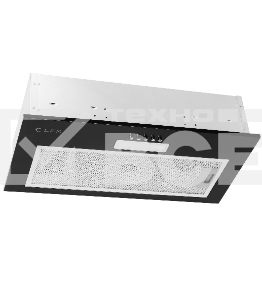 Вытяжка встраиваемая LEX GS Bloc LIGHT 600 черный, 53 см, 500 куб. м/ч, 44 дБ