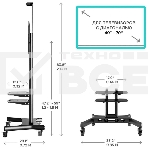 Стойка для телевизора с кронштейном ONKRON TS1552 40'-70', мобильная, черный, фото5