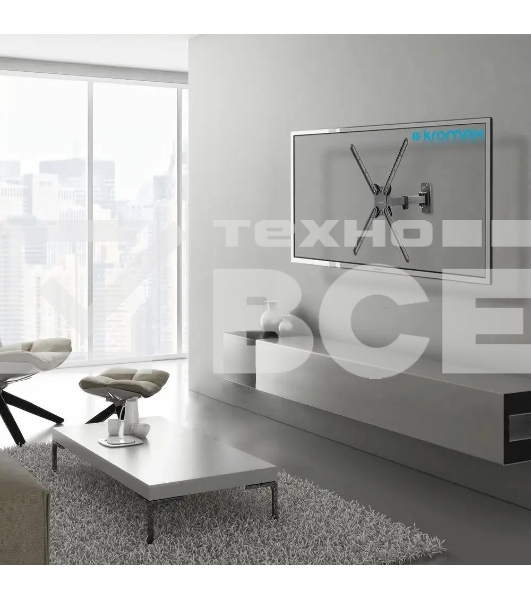 Кронштейн для телевизора Kromax CORBEL-6 черный, 22'-65' макс. 30 кг, настенный, поворот и наклон