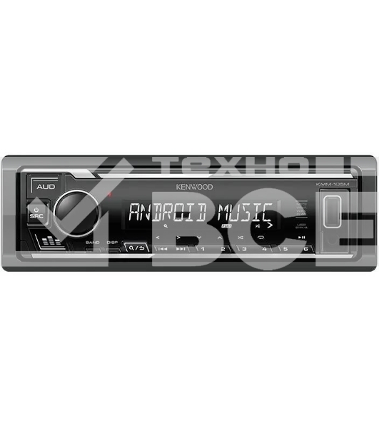 Автомагнитола Kenwood KMM-105M, 1 DIN, USB Type-A, AUX, съёмная панель