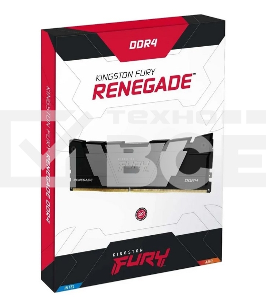 Оперативная память Kingston Fury Renegade Black, DDR4, 16GB (1x16GB), 3600MHz, CL16, с радиатором, черный