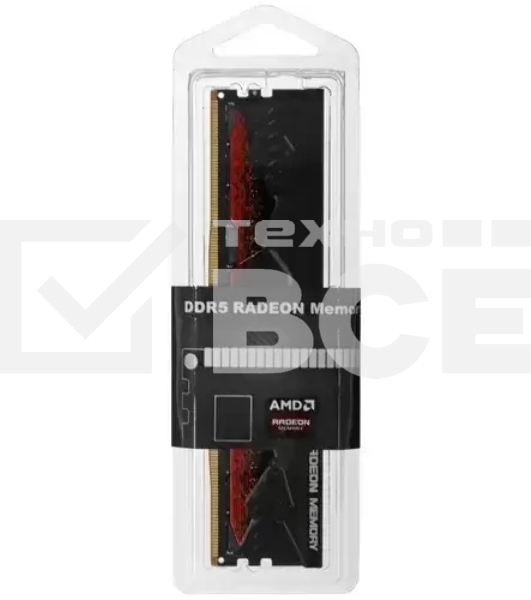 Оперативная память AMD Radeon R5, DDR5, 16GB (1x16GB), 5200MHz, CL40, с радиатором, черный/красный