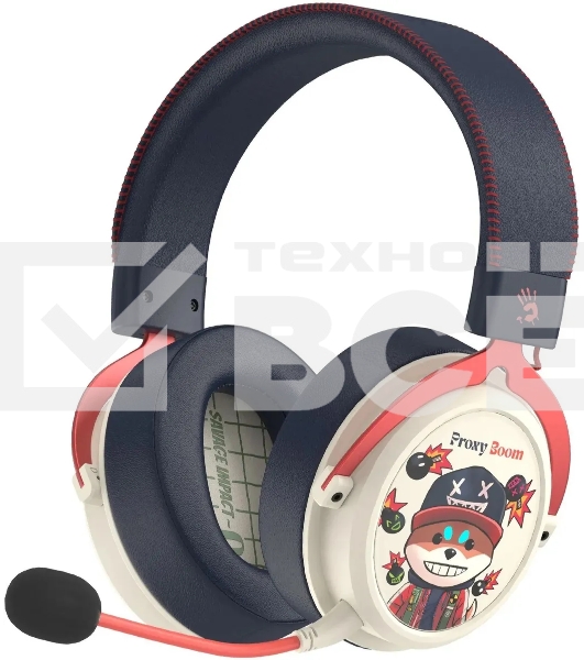 Наушники с микрофоном A4Tech Bloody MR595 Proxy Boom бежевый/черный мониторные BT/Radio оголовье (MR595)