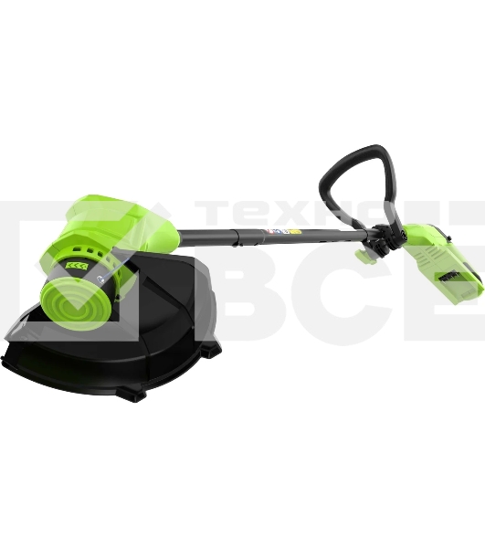 Триммер Greenworks 25 см, авт., 24V, с АБ 2 А.ч. и ЗУ слайдер 2,0А 2107207SA