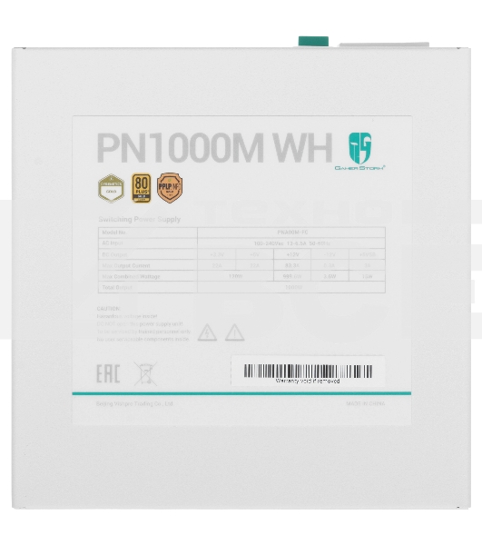 Блок питания Deepcool/GAMERSTORM PN1000M WH (ATX 3.1, 1000W, Full Cable Management, PWM 135мм fan, Active PFC, 80+ GOLD, Active PFC + Full Bridge SRC LLC + DC/DC,Gen5 PCIe, белый) RET