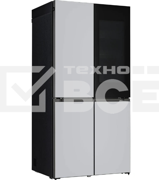 Холодильник LG GR-A24FQAKM серый трехкамерный 382/145л морозилка снизу, No Frost, Side by Side