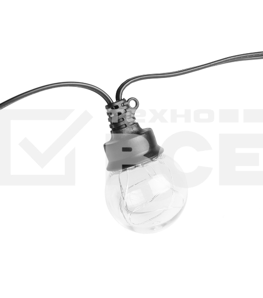 Гирлянда светод. уличная Funray Лампы SE-BB-10100WW, 10M, 100LED, теплый белый, IP65, черн.шн.,1,5м,