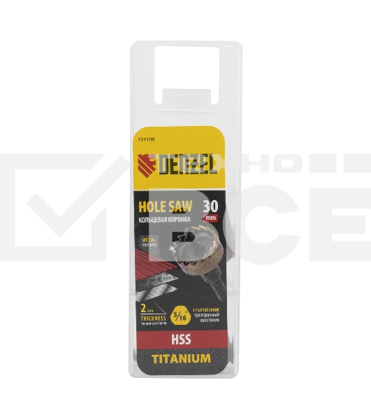 Коронка по металлу Denzel HSS, 30 мм, нитридтитановое покрытие