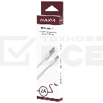 Кабель Maxvi MC-01F white USB-A - microUSB, 2A Плоский кабель, ток макс. нагрузки 2А, макс. напряжение 5V; стандарт USB 2.0; длина 1м, материал PVC, белый, фото2
