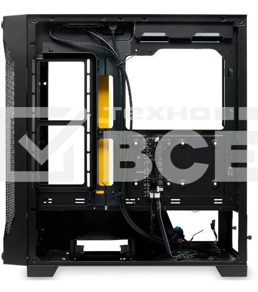 Компьютерный корпус без блока питания Case HSPD M541, Mesh Mid Tower, черный, TG, 0.7 SPCC, no fans, ATX, mATX, mITX, 170/405/210мм, 2x2.5