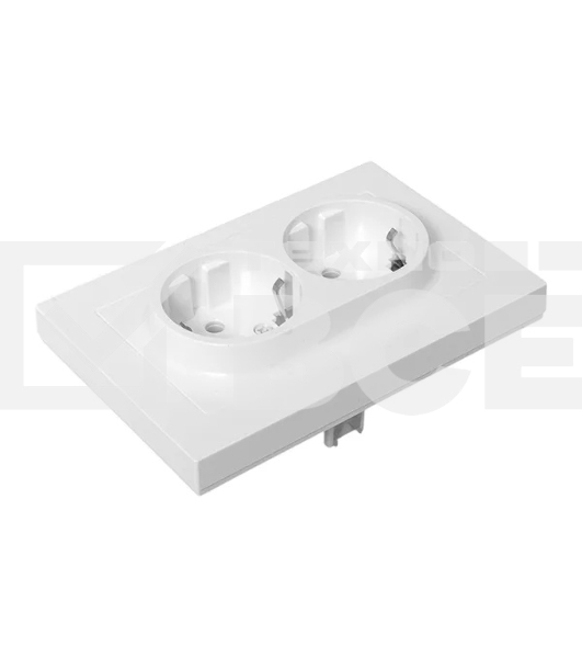 Розетка 2-м EKF UP1-SOW-210 СП Эпика 16А с заземл. без защ. шторок с рамкой механизм бел.