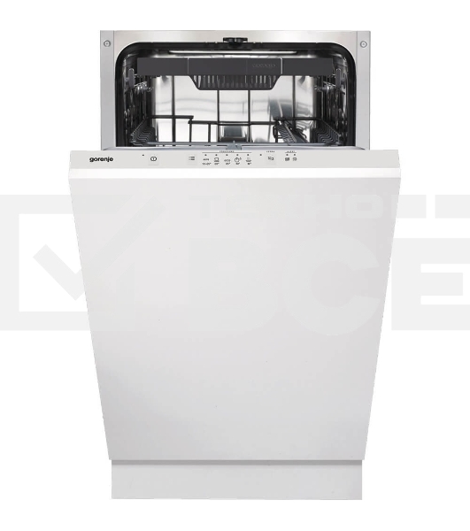 Посудомоечная машина встраиваемая Gorenje GV520D17S, загрузка 10 комплектов, стандартный мотор, регулировка верхней корзины по высоте, 3 корзины, кнопочное управление, звуковой сигнал завершения цикла, автооткрывание дверцы, половинная загрузка, полный AquaStop, энергоэффективность А+++, уровень шума 47 дБ, белый